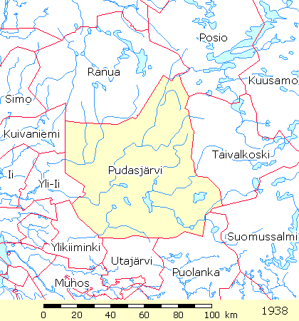 Map of Pudasjarvi
